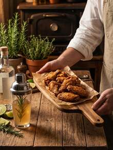 Long Handle Kitchen Cutting Board, Thick Kitchen Utensil, Solid Wood Material, Table Decoration Board, Home Kitchen Tray, Rustic Style Kitchenware, Suitable For Kitchen, Dining Room, Camping, RV, Essential For Camping And RV Travel - Wood Color - View 9