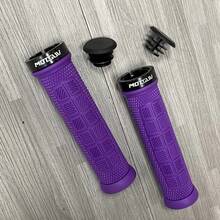 Anti-Slip Durable Bicycle Handlebar Grips, Double-Sided Textured Design, Straight Tube Ends With Locking Mechanism, Available In Black/Red/Blue/Purple/Orange - Multicolor - View 7