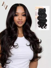 ARABELLA 15A Grade Wavy 100% Human Hair Extensions, 1pc & 3 Bundles, 12-26 Inches, Unprocessed Brazilian Raw Hair, Natural Black, High Quality, Silky Texture, Suitable For Women - SNatural - View 2