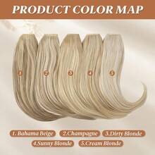 HEYPINK Women's V-Shaped Clip-In Hair Extension 18 Inch Single Piece Synthetic Straight Hair 5 Clips Full Hair Piece Dark Chocolate, Halloween - Dark Brown - View 5