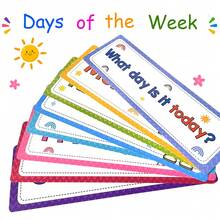 Lachilly 8/16pcs Weather, Day Of The Week, Month And Season Learning Cards Set, Montessori Children Education Flash Cards, Classroom Wall Decor Teaching Supplies - Multicolor - View 14