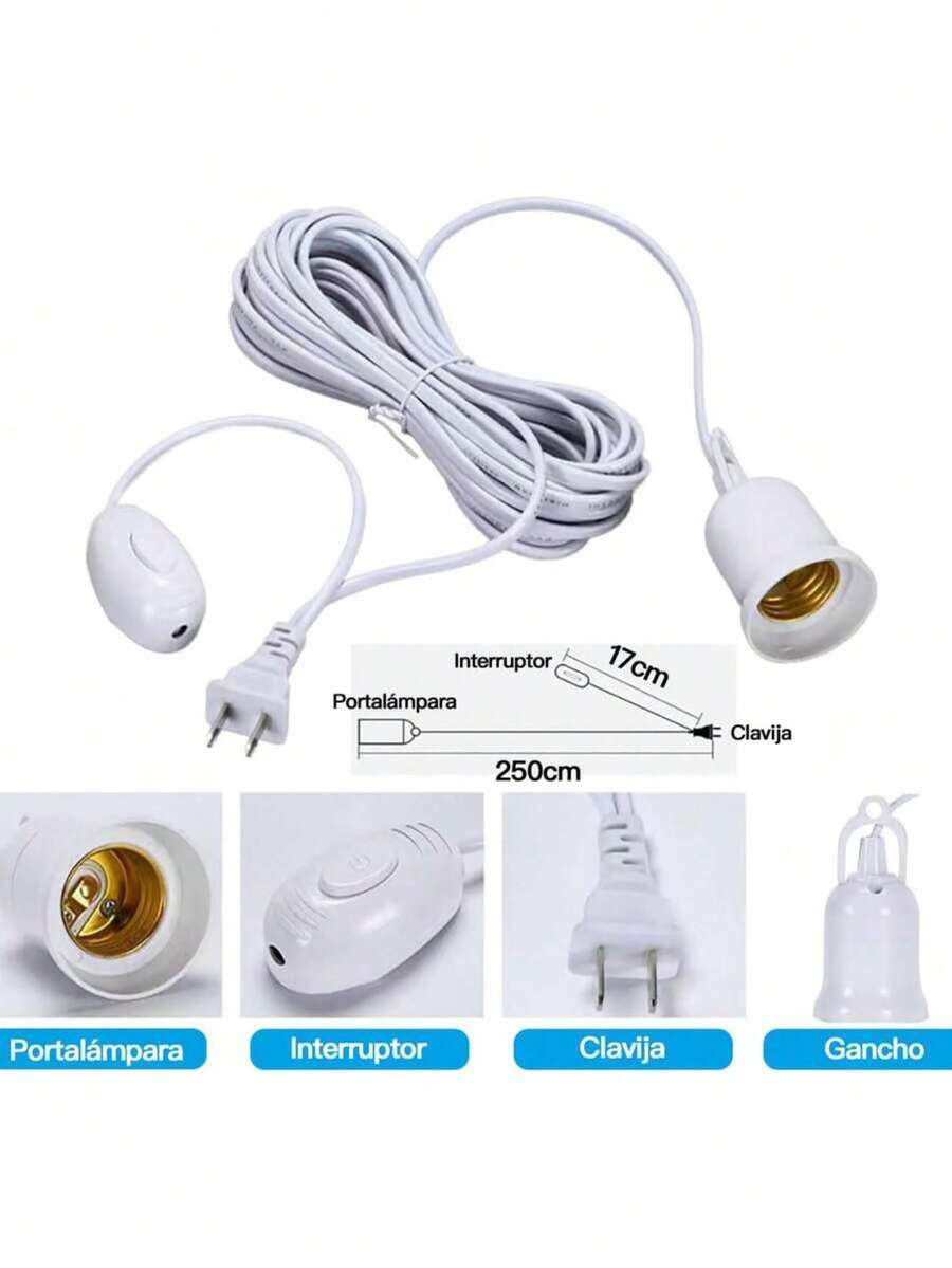 3 Meter Extension Cord With Socket For Light Bulb (Bulbs Not Included) - 3 Meters - View 1