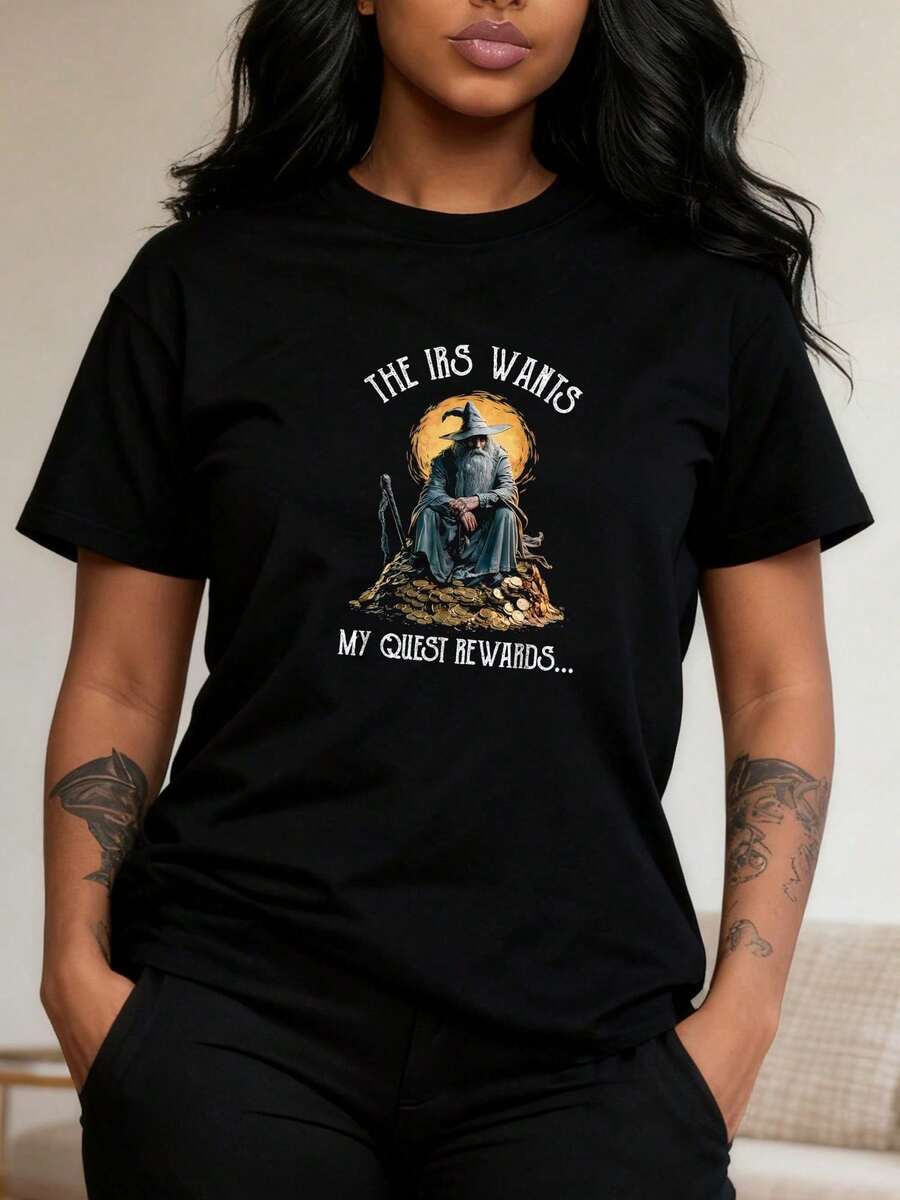 The IRS Wants My Mission Rewards - Funny Wizard T-Shirt - 黑色 6 - 查看 1