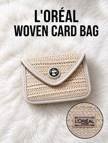 L’Oreal Paris L'Oreal 法式草編卡夾 12*8.5cm，可輕鬆收納卡片與其他小物品，便攜輕巧，適合個人使用或作為禮物 - 米色 - 查看 2