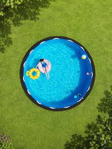 1pc/Set [Round Pool Mat], Multiple Sizes: 300cm-550cm, Suitable For Above Ground Pools, Pool Bottom Mat, Thickened Black Protective Liner, Prevents Punctures - Multiple Styles - View 7
