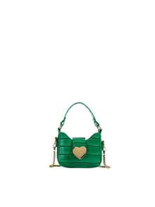 1pc Casual Girl PU Leather Shoulder Handbag, Mini Solid Color Heart Crocodile Embossed Material Shoulder Bag - A - View 11