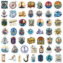 50pcs Vintage Sailing Ship Graffiti Cartoon Nautical Era American Retro Cool Decorative Notebook Stickers - Age Of Exploration - 2016 - View 4