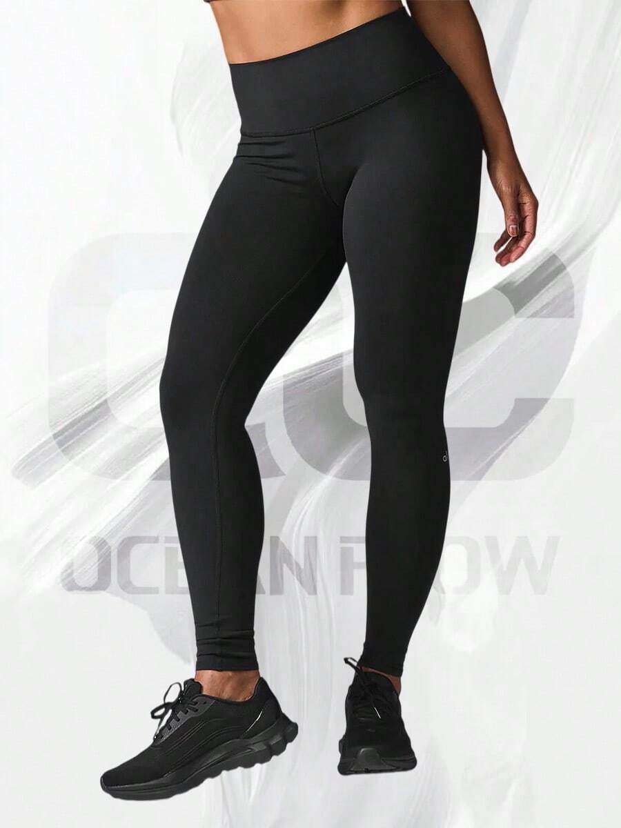 High-Waist Airbrush Legging - 黑色 - 查看 1