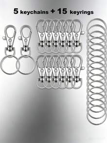 20/50/100pcs Heart-Shaped Swivel Clasp Keychain - Colorful Metal Spring Snap, Suitable For DIY Crafts, Jewelry, Lanyards And Accessories, Zinc Alloy Lobster Claw - Silver - View 17