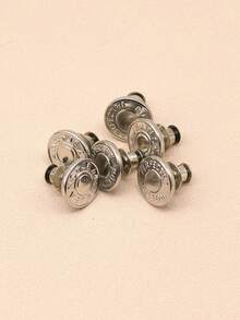 1 pieza Juego de reemplazo de botón de metal sin costuras de 17 mm para jeans, botón redondo con textura de letra desmontable sin clavos, accesorio DIY para costura y manualidades - Múltiples estilos - Ver 3