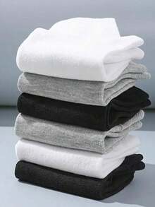 1/5/10/15/20 Pairs Invisible Low-Cut Boat Socks, Black/White/Grey Basic Style, Everyday Wear Socks, Low-Cut Socks - Multicolor - View 4