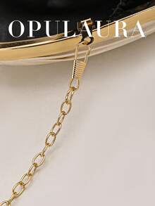 OpulAura 1pc Apricot Satin Fabric Women's Pleated Handbag, Exquisite/Charming Sparkling Diamond Bracelet Decoration, Fashionable Asymmetric Box Shape Women's Clutch, Suitable For Party, Formal Dress, Ball, Graduation Ceremony, Bridal Attire, Party Handbag, Wedding Clutch. - Apricot - View 3