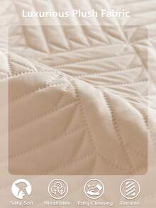 1pc Ultrasonic Quilted Waterproof Pet Sofa Protector, Solid Color Geometric Sofa Cover, Non-Slip Washable Furniture Cover, Suitable For Dogs And Cats - Khaki - View 3