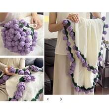 Crocheted Rose Bouquet Blanket, Suitable For Sofas And Shawls, A Romantic Gift For Valentine's Day, Weddings, And Anniversaries, Perfect For Ladies. - Multicolor - View 10