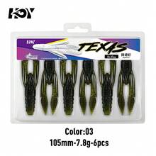 KINGDOM IRON FIST Texas Craw Soft Bait PVC Sinking Shrimp Lure 85/105mm 4.8/7.8g Cuttable Segmented Body Garlic Scent Realistic Swimming Claws For Bass Freshwater Saltwater Fishing - Multicolor - View 19