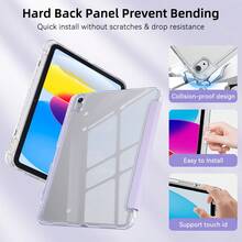 DANYCASE 相容於 Ipad Air 8 (M4) 11" 13" 2026 11th(A16) 2025 Air 11 13 M2 M3 Pro 11 13 M4 2024 Air 4 5 10th 10.9 Pro 11 9th 8th 7th 10.2 Pro 12.9 4th 5th 6th 透明背蓋 Y 型摺疊保護殼 - 淡紫色 - 查看 3