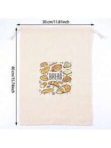 Cirelle 1 pieza Bolsa de pan de lino hecha a mano, reutilizable con diseño de cordón, adecuada para almacenar tostadas, pan, sándwiches, los mantiene talla grande frescos por talla grande tiempo - Multicolor - Ver 5