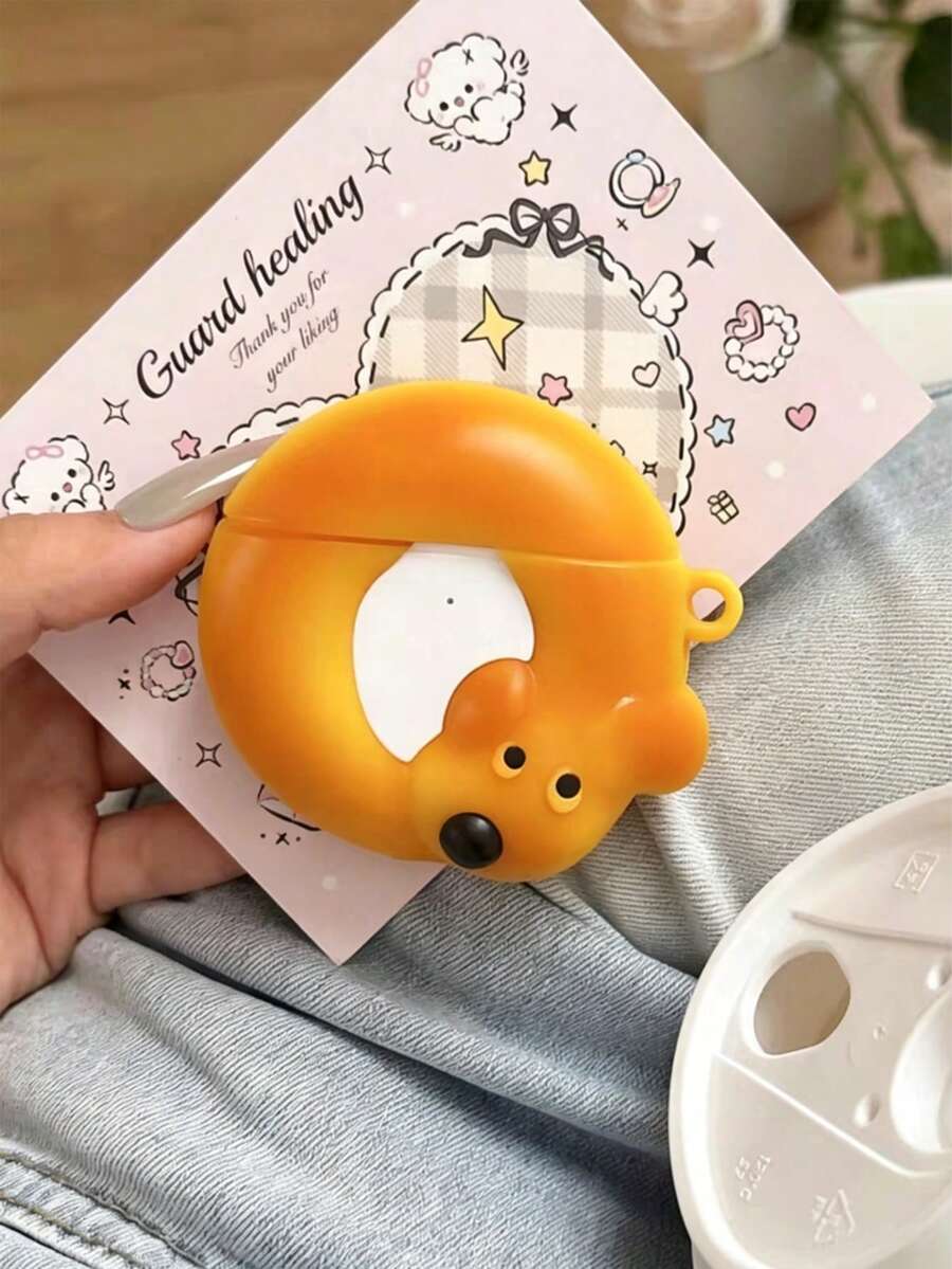 1 chiếc bao bảo vệ tai nghe Bluetooth cho chó hình bánh mì vòng 3D, tương thích với 1/2/3/4/Pro/Pro2/Pro3 - Nhiều màu - Xem 1