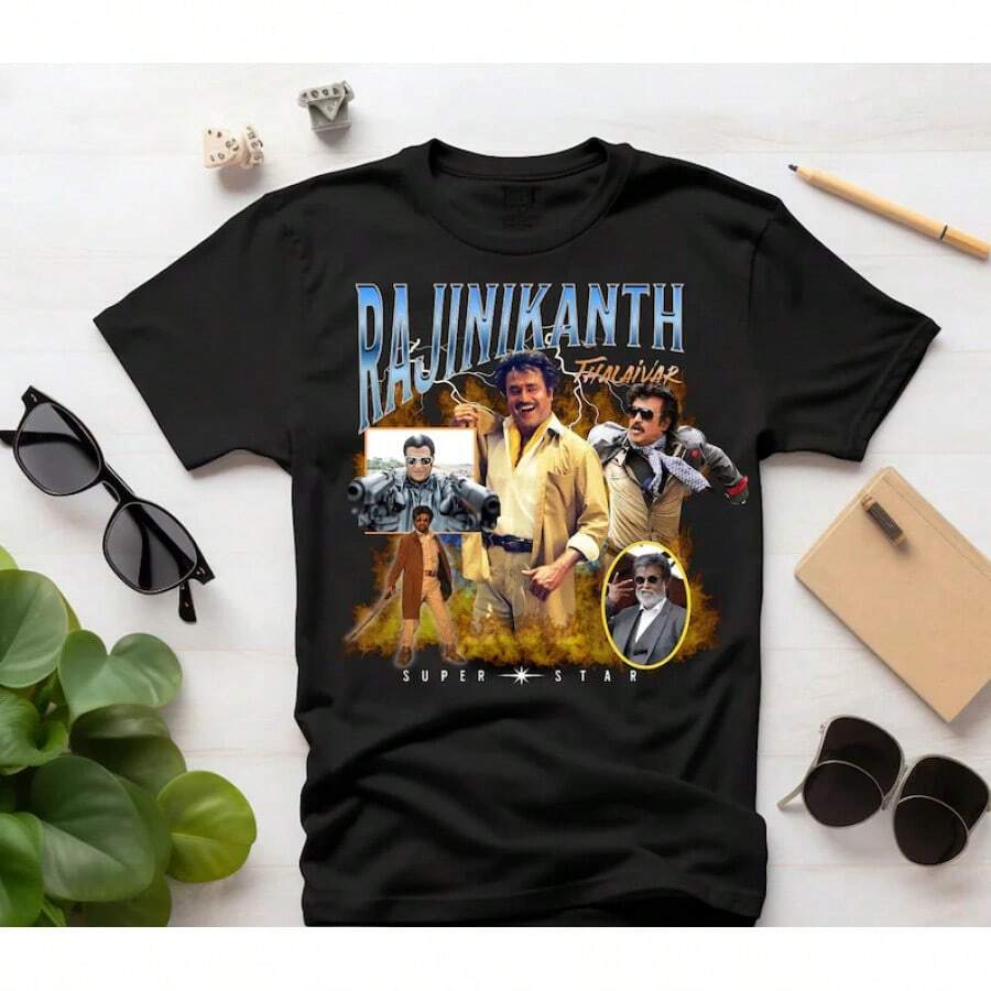 Rajinikanth's 'Thalaivar' T-Shirt, Comfortable Colors T-Shirt From The Actor - Black - View 1