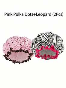 1/2pcs Women's Reusable Waterproof Elastic Shower Cap, Suitable For Long Hair, Home Bathroom Decor, Autumn, Back To School Season - Multicolor - View 13