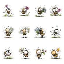 12 piezas/Set Patrón de Abeja Floral Acuarela Transferencia UV Adecuado - Para Manualidades DIY, Tazas, Portátiles & Botellas de Agua, Plástico Autoadhesivo, Decoración de Tazas DIY, Portátil, Decoraciones Festivas, Diseños Festivos, Impresiones de Alta Calidad, Duradero - Multicolor - Ver 10