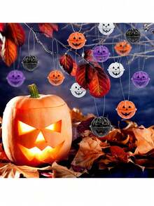 5pcs Metal Halloween Pumpkin Bells - Handmade Bell Hanging Decor, Orange & Black Jack-O'-Lantern Design, Suitable For DIY Crafts, Pet Collars, Home Party Decoration, Keychain Accessories, Ghost Party Accessories, Halloween, Thanksgiving, Harvest Festival Gift Pendants - Multiple Styles - View 5