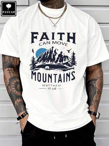 camisetas para hombre  PAYEAH Vintage Faith Can Move Mountains Christian Premium T-Shirt 100% Heavy Cotton T Shirt  ropa hombre - Blanco - Ver 1