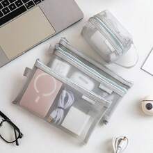 6pcs Minimalist Transparent Mesh Coin Purse, Portable Mini Zippered Change Pouch, Travel Coin Wallet, Can Store Cards, Keys And Loose Change,Back To School - A - View 9