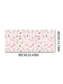 Girl Style Watercolor Pink Bow Floral Oversized Gaming Mouse Pad, Wildflower Tulip Leaf Print XXL Desk Mat, White Background Romantic Plant Non-Slip Rubber Keyboard Pad, Girl Office Desk Decor - View 13