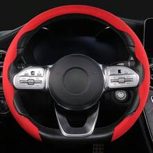 1pc Anti-Slip Steering Wheel Cover - Suede Material + Sweat-Absorbent + C-Shaped Integrated Embedded Design + No Inner Ring, For Car/MPV/SUV/RV/Pickup/Van, Friendly Reminder: This Product Cannot Be Used If The Steering Wheel Inner Diameter Exceeds 42cm(16.54''). - 1pc - View 6