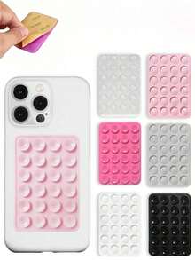 1/2/4/8PCSSilicone Suction Cup Phone Holder, Multifunctional Square Waterproof Phone Case, 24-Hole Strong Adhesive Silicone Suction Cup For Various Scenarios, Used To Secure Phone And Prevent Phone From Falling, Video Anti-Shake, Phone - Multicolor - View 5