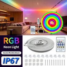 LITSHOW RGB Neon LED Strip Lights, 24-Key Remote Control, IP67 Waterproof, IC Independent Control, Music Sync, 16 Million Colors, Suitable For Room Decoration, Party, Christmas - RGB - View 9