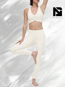 High-Waist Airbrush Legging - Ivory - View 3