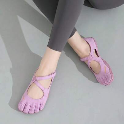 Rose Red Premium Women's Five-Toe All-Purpose Training Shoes, Pilates Yoga Dance Split-Toe Shoes, Indoor Soft-Sole Non-Slip Fitness Shoes