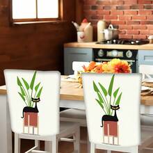 2/4/6pcs Set, Home Decor, Printed Linen Chair Covers, Suitable For Daily Home Decoration, Living Room, Dining Room, Garden, Hotel Restaurant, Holiday Party, Friends Gathering, Washable Polyester Material, Dining Chair Seat Covers - Multicolor - View 2