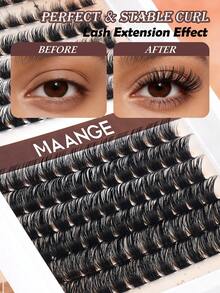 MAANGE 120入混長度蓬鬆假睫毛簇，大容量動漫風細緻睫毛簇接睫毛，濃密豐盈單根睫毛居家用，適合打造濃密蓬鬆自然妝感，DIY居家美容，大容量單根睫毛冊，適合初學者、新手及化妝師，女性旅行、派對、工作場合，女性禮物首選 - D - 查看 11