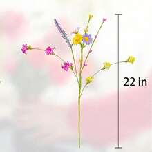 1-12pcs Colorful Spring Floral 17 Inch Spring Flower Stems Rustic Wildflower Bouquet Summer Flower Sprigs With Daisies, Suitable For Vase, Tabletop, Indoor, Wedding, Party - Multicolor - View 14