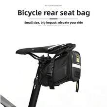 1pc Bicycle Saddle Tail Bag Road Bike Mountain Bike Bicycle MTB Rear Seat Bag Cycling Equipment Bicycle Bag - Black - View 3