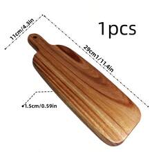 Long Handle Kitchen Cutting Board, Thick Kitchen Utensil, Solid Wood Material, Table Decoration Board, Home Kitchen Tray, Rustic Style Kitchenware, Suitable For Kitchen, Dining Room, Camping, RV, Essential For Camping And RV Travel - Wood Color - View 13