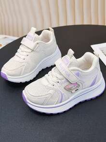 1 Pair Kids' Sports Shoes, Fashion Design, Comfortable & Breathable Woven Sneakers - Soft, Lightweight, Flexible Shoes, Suitable For Outdoor Activities, Play, School And Casual Wear - Perfect For Growing Feet - Purple - View 7
