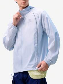 CAMEL CROWN Men's Outdoor Sun Protection Jacket, UV Protection, Water-Repellent, Cooling, Moisture-Wicking, Quick-Drying, Spring/Autumn/Summer Style. Unisex Style. - Misty Blue - View 2