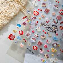 1pc Cute Apple Bear Cookie Jelly Phone Sticker, Suitable For DIY Scrapbooking, Stationery, Diary, Planner, Tablet Decoration, Phone Case And Computer 3D Decoration Waterproof Sticker - A - View 5