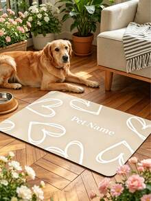 1 pièce Tapis de nourrissage personnalisé avec nom d'animal de compagnie, set de table personnalisé pour animal de compagnie, matériau en terre de diatomée, décoration d'intérieur, cadeau parfait pour les amoureux des animaux de compagnie, convient aux mamans de chiens, papas de chats, famille et amis, cadeau d'anniversaire et d'occasion spéciale - Multicolore - Voir 4