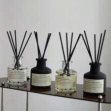 1 Set (1 Bottle Aromatherapy Oil + 4 Diffuser Sticks) Flameless Home Aromatherapy Oil Indoor Diffuser Set, Long-Lasting Fragrance, Suitable For Bedroom, Bathroom, Living Room, Etc., Perfect Christmas And New Year Gift - Multiple Styles - View 1