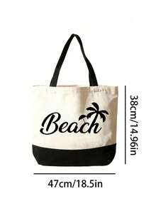 Bolso tote grande para mujer con estampado "Beach" - Esencial de verano. Bolso de playa de gran capacidad, bolso multifuncional, bolso de hombro portátil y de moda, bolsa de aseo de viaje, bolsa de maquillaje, bolsa de almacenamiento de trajes de baño, adecuado para oficina, playa, vacaciones, compras, fiesta, escuela, adecuado como recuerdo de viaje, regalo del Día del Maestro, regalo de vuelta a la escuela, regalo de fiesta, regalo de vacaciones - Multicolor - Ver 11