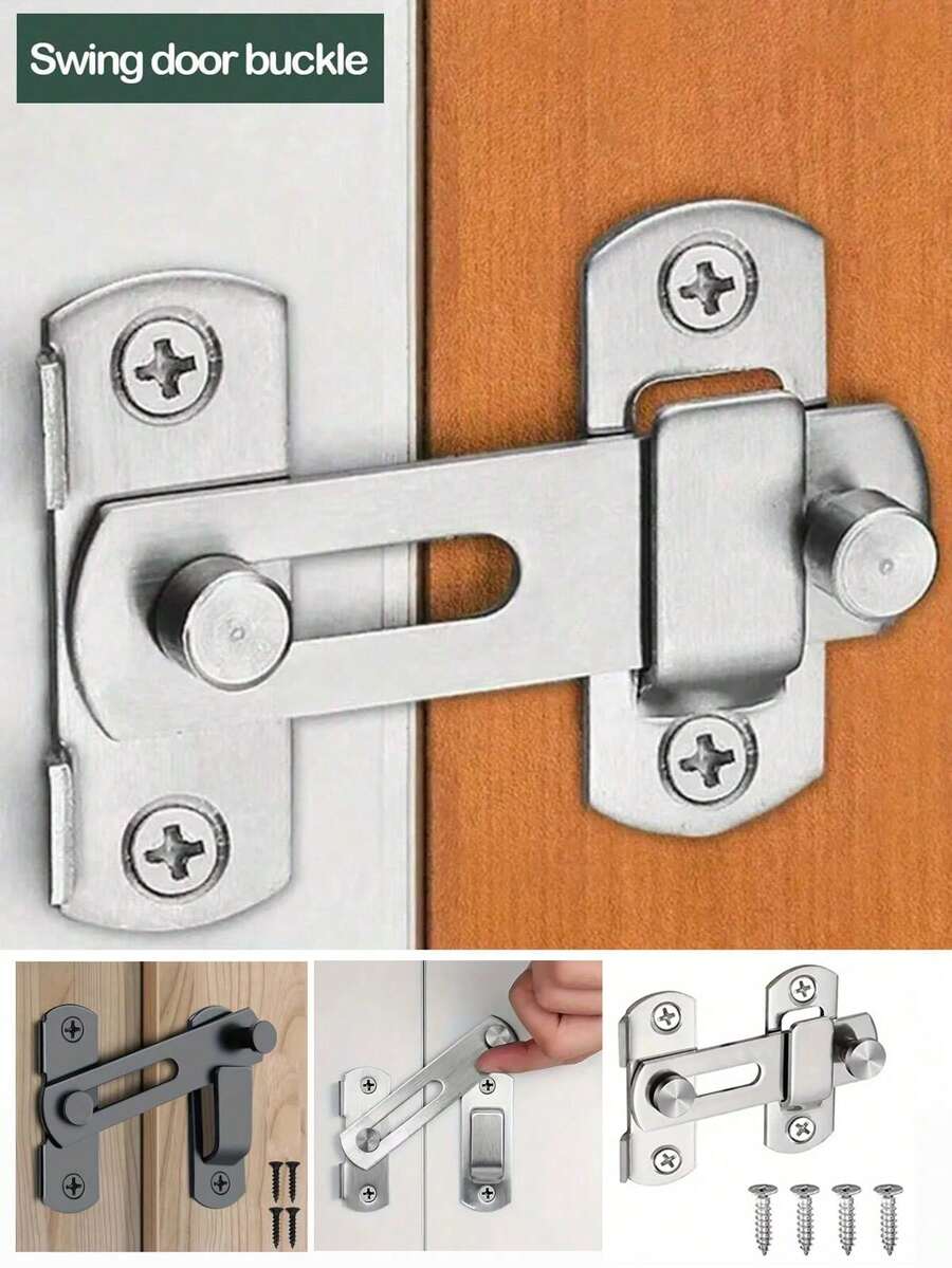 1pc Stainless Steel Door Latch, Anti-Theft Sliding Door Bolt, Barn Door Pet Cage Door Lock
