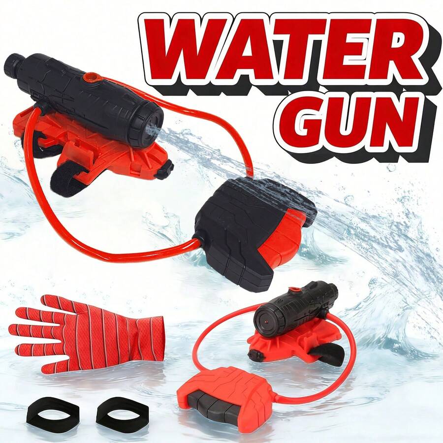 1pc Spider Water Gun Launcher, Summer Outdoor Toy For Kids, Wrist Sprayer With Red Glove, Gift For Boys And Girls On Holidays And Birthdays (Accessory Color Random)