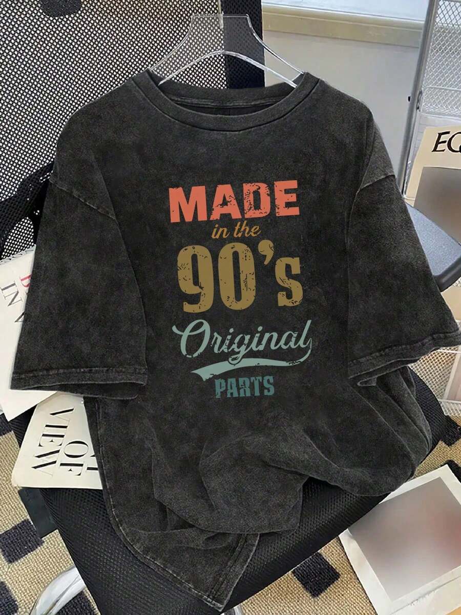 Pure Cotton Comfort. The New 100% Cotton American-Style T-Shirt, Suitable For Both Men And Women, Is Influenced By Skateboarding Culture And Grunge Rock. - 黑色 - 查看 1