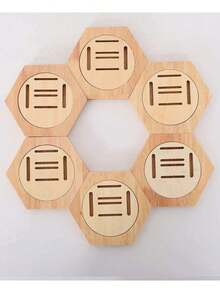 1-6pcs Wooden Medal Display Rack Hexagonal Honeycomb Combination Medal Holder Honor Souvenir Display Home Wall Decor - A - View 8