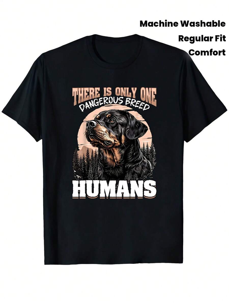 ado de pino al atardecer, corte regular, lavable a máquina, cómoda para todas las estaciones, camiseta con temática canina, camiseta estampada, camiseta con estampado de atardecer, Estilo C. - Negro - Ver 1